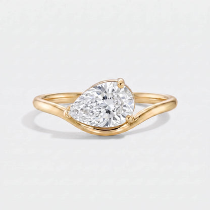 Anillo piedra de nacimiento corte pera Abril — Diamante