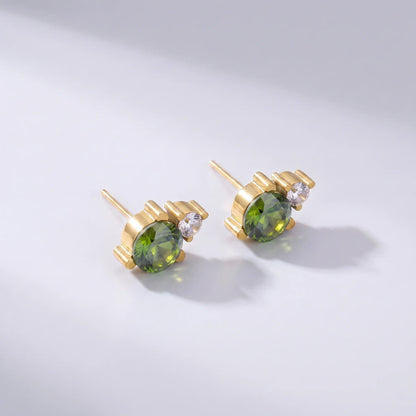 Pendientes piedra de nacimiento Agosto — Peridoto