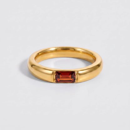 Anillo piedra de nacimiento Enero — Granate