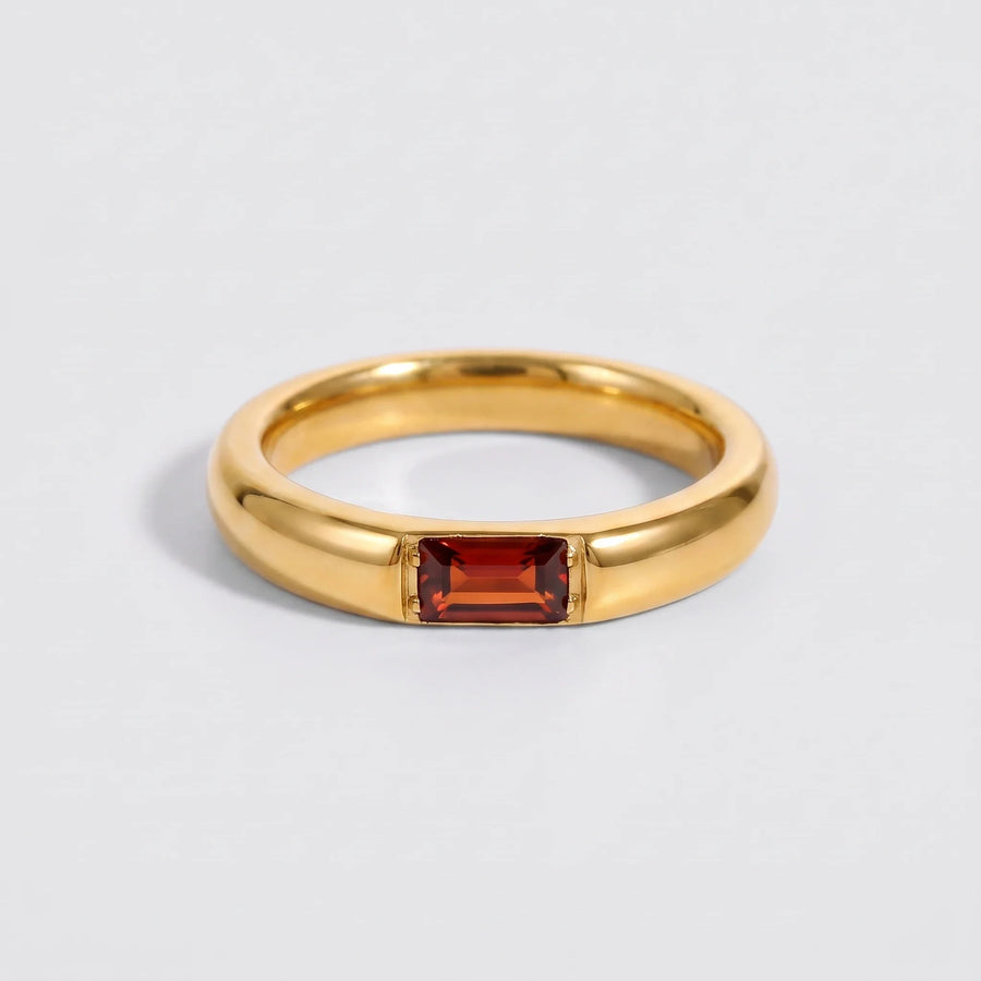 Anillo piedra de nacimiento Enero — Granate