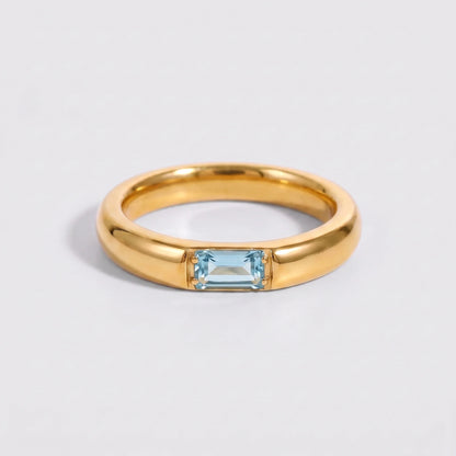 Anillo piedra de nacimiento Marzo — Aguamarina