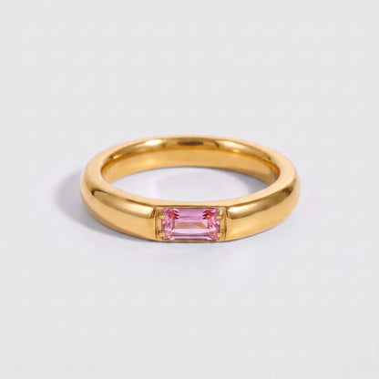 Anillo piedra de nacimiento Octubre — Turmalina rosa