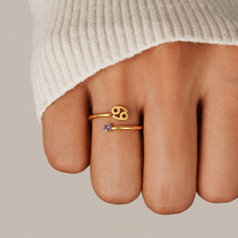 Anillo del zodíaco con piedra