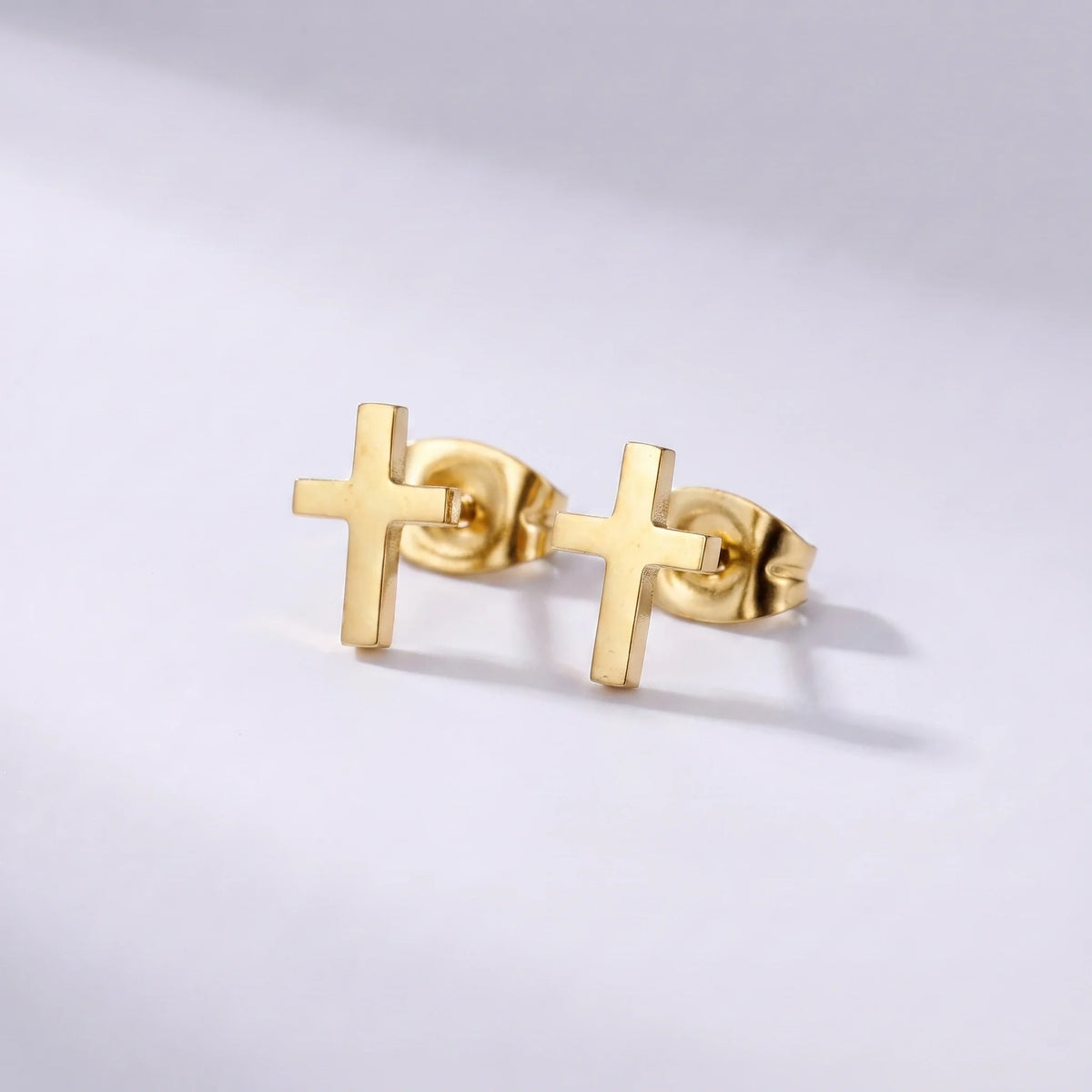 Pendientes cruz dorado