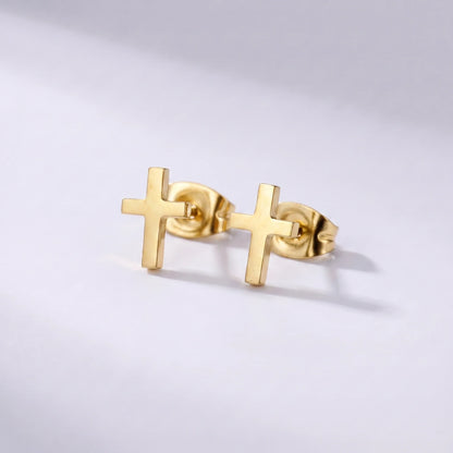 Pendientes cruz dorado
