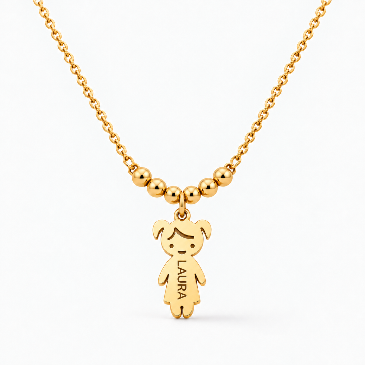 Collar Personalizado con Nombres de tus Hijos dorado — una niña, Laura