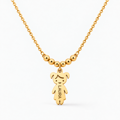 Collar Personalizado con Nombres de tus Hijos dorado — una niña, Laura