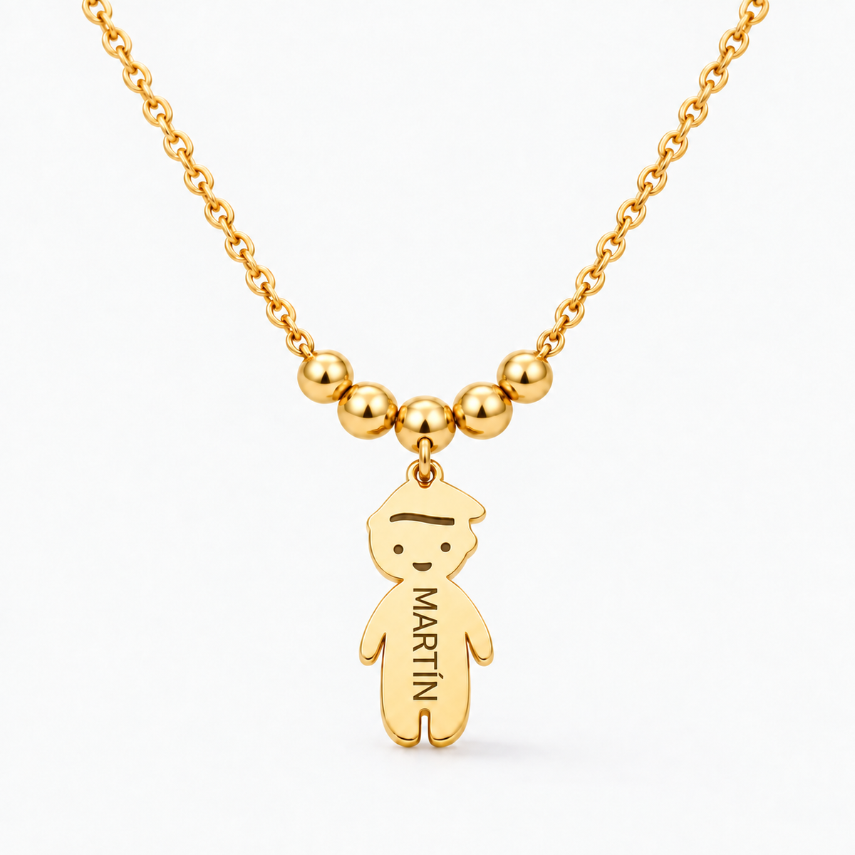 Collar Personalizado con Nombres de tus Hijos dorado — un niño, Martín