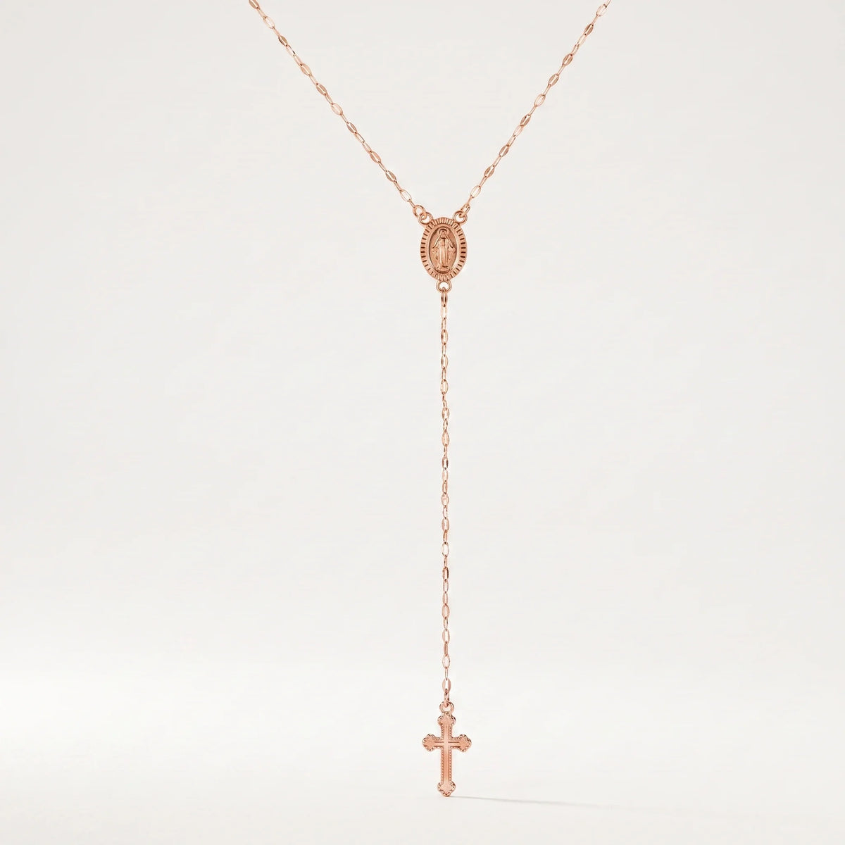 Collar Ave María Ouro Rosa