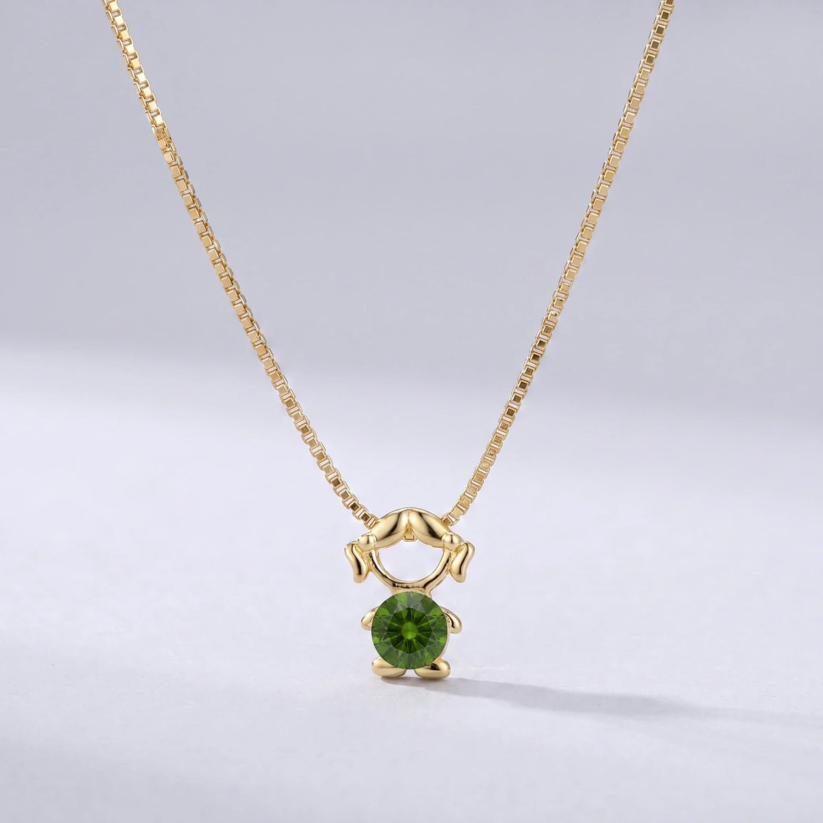 Collar abalorio niña Agosto — Peridoto
