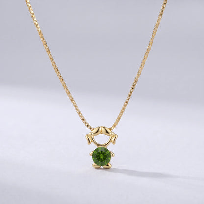 Collar abalorio niña Agosto — Peridoto