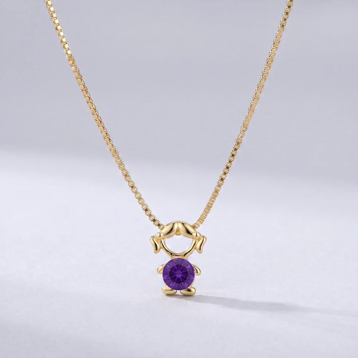 Collar abalorio niña Febrero — Amatista