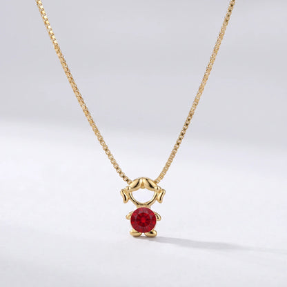 Collar abalorio niña Enero — Granate