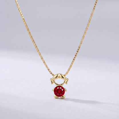 Collar abalorio niña Julio — Rubí