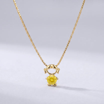 Collar abalorio niña Noviembre — Citrino