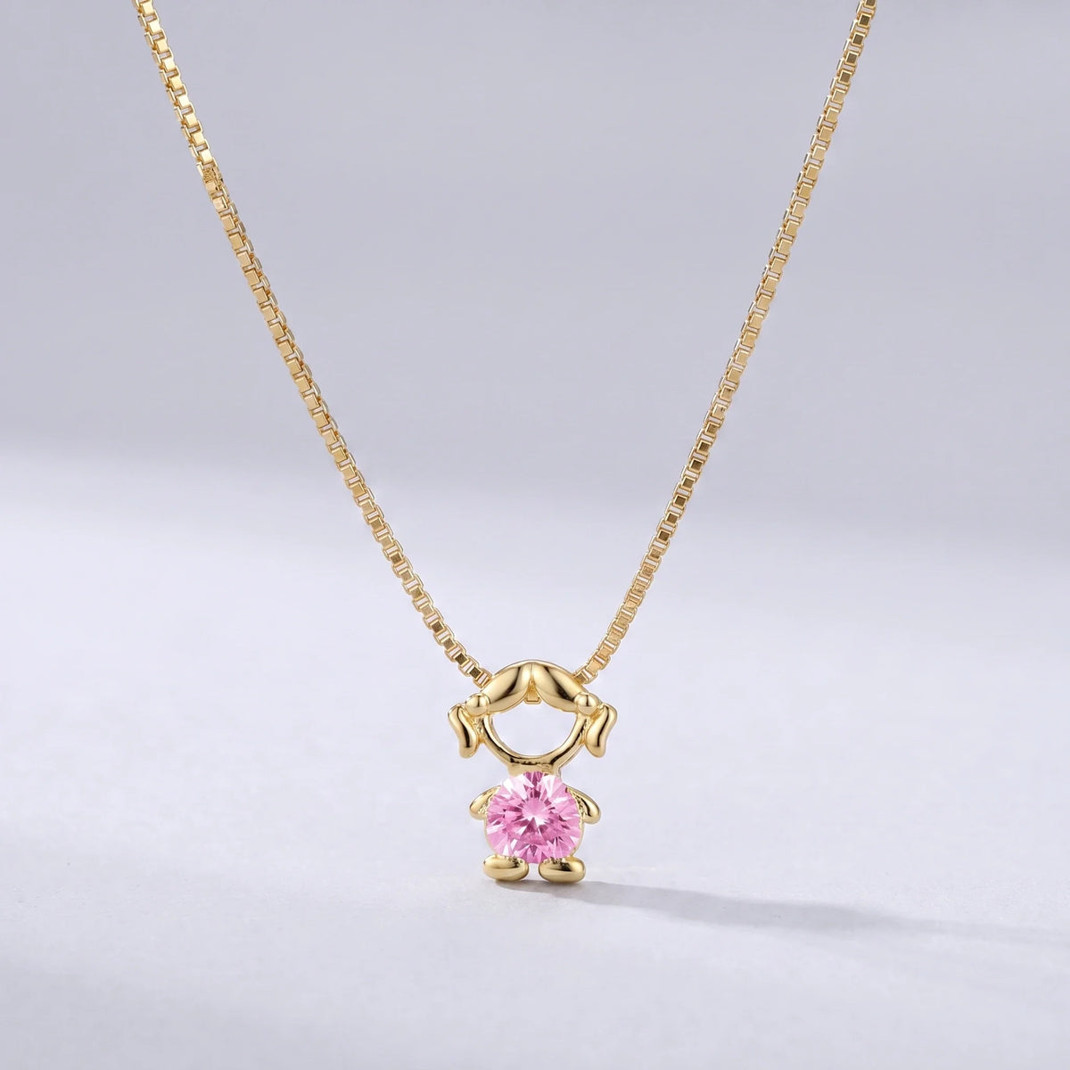 Collar abalorio niña Octubre — Turmalina Rosa