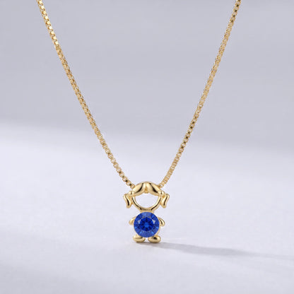 Collar abalorio niña Septiembre — Zafiro