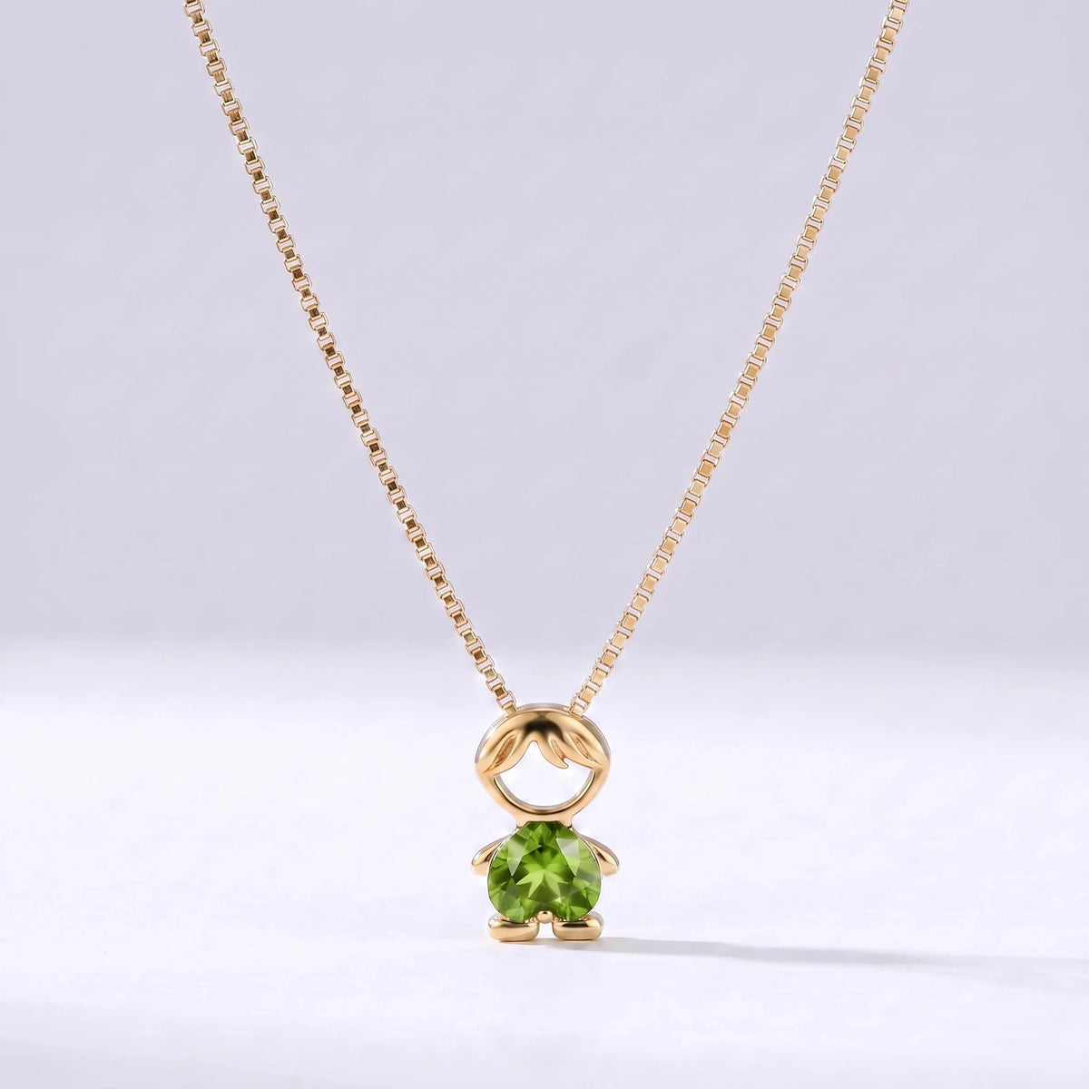 Collar abalorio niño Agosto — Peridoto