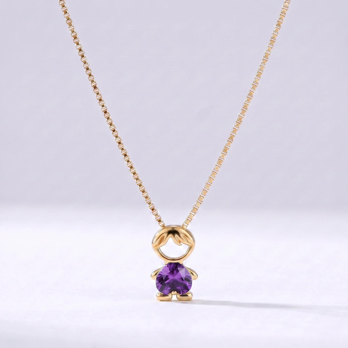 Collar abalorio niño Febrero — Amatista
