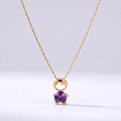 Collar abalorio niño Febrero — Amatista