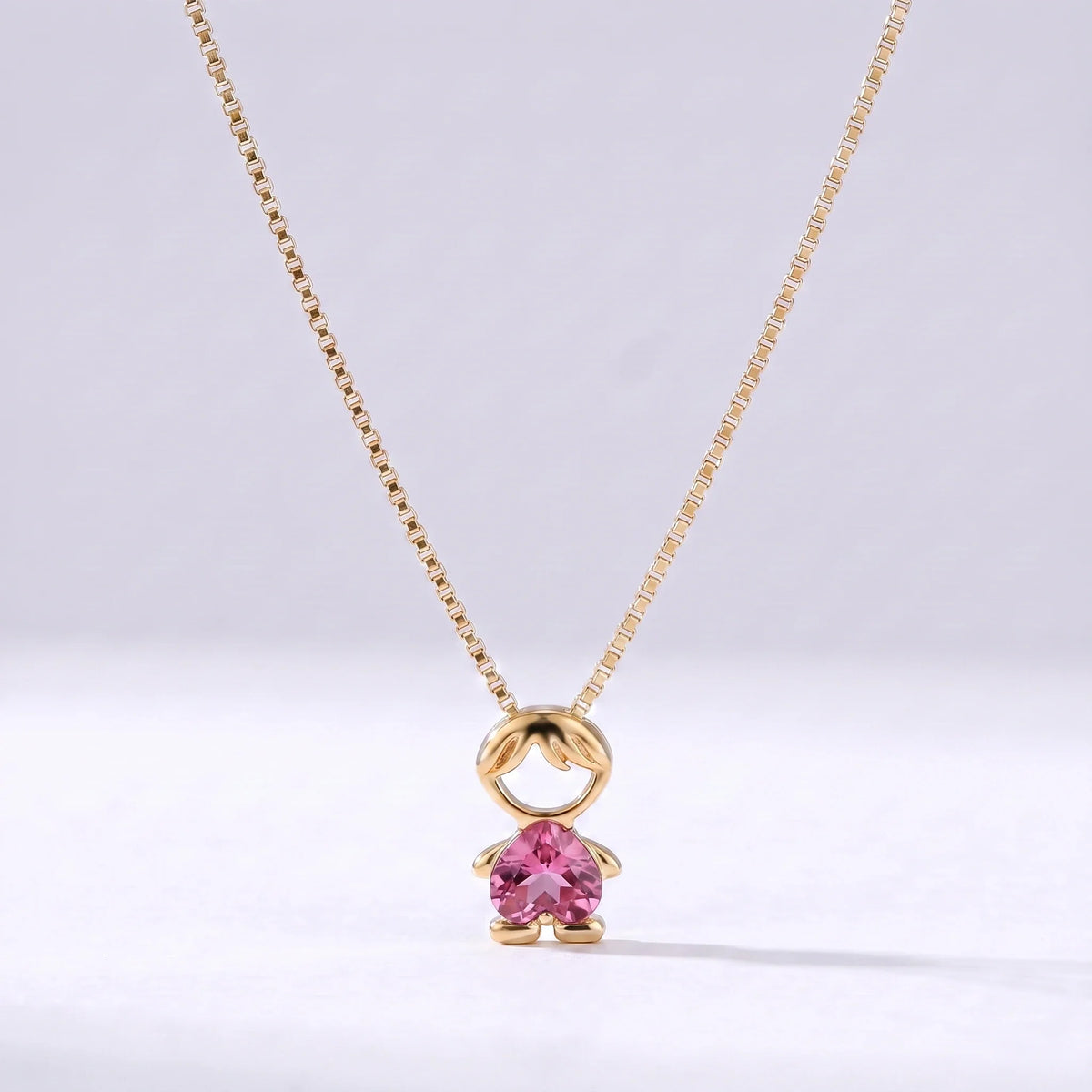 Collar abalorio niño Octubre — Turmalina Rosa
