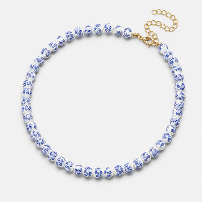 Collar Largo de Cerámica Española de cerámica azul y blanca