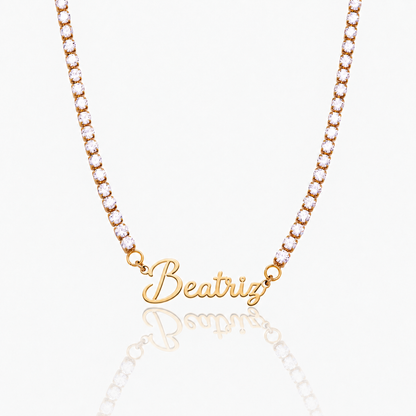 Collar con Nombre Brillante dorado personalizado con Beatriz