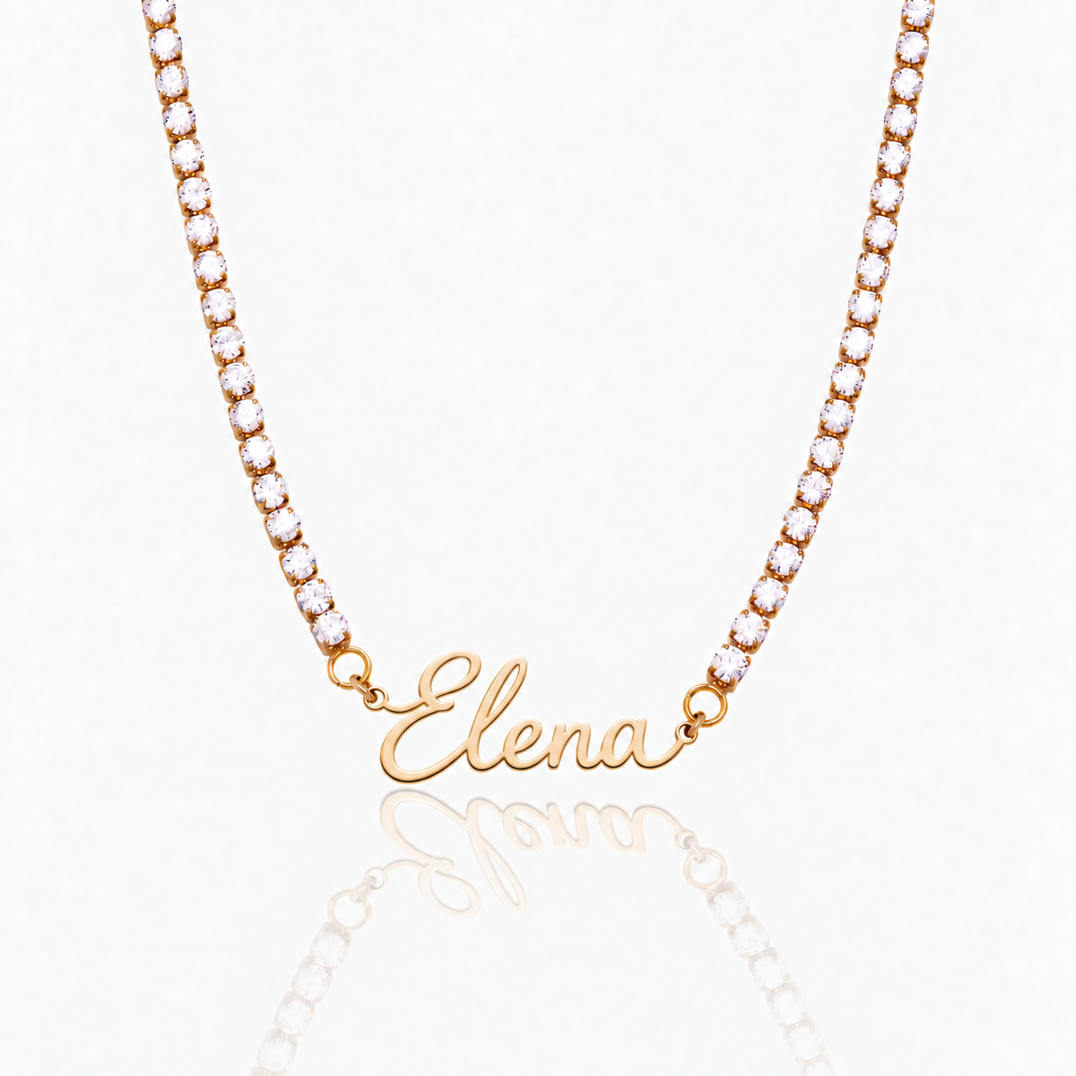 Collar con Nombre Brillante dorado personalizado con Elena