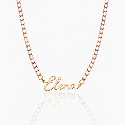 Collar con Nombre Brillante dorado personalizado con Elena