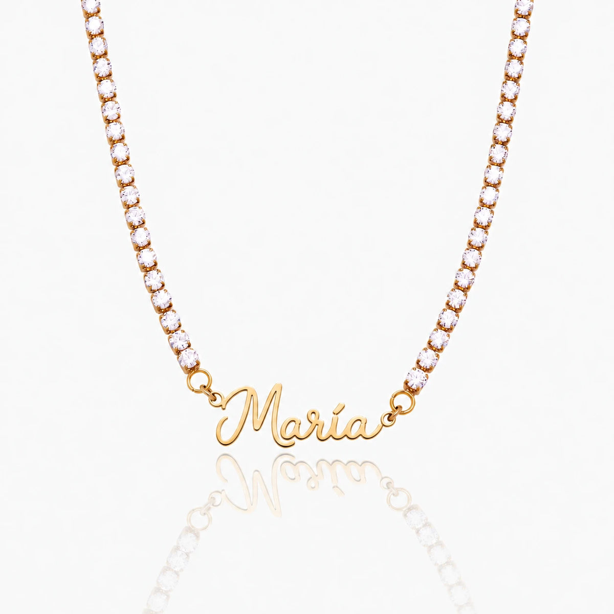 Collar con Nombre Brillante dorado personalizado con María