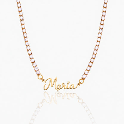 Collar con Nombre Brillante dorado personalizado con María