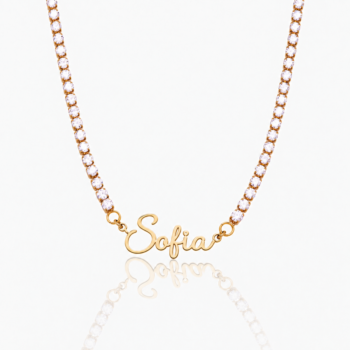 Collar con Nombre Brillante dorado personalizado con Sofia