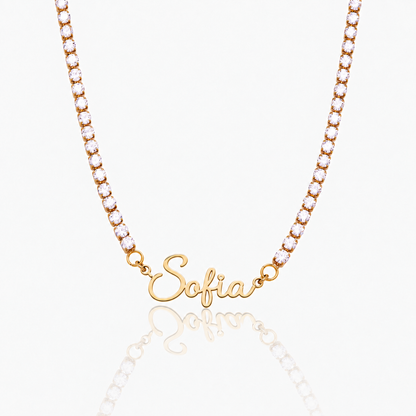 Collar con Nombre Brillante dorado personalizado con Sofia