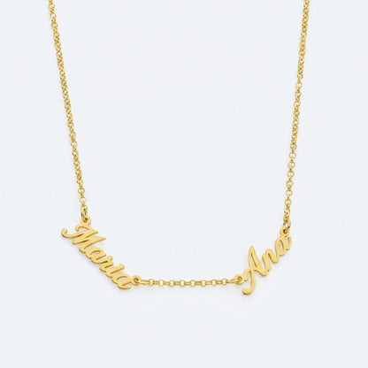 Collar con Nombres Personalizados Dorado — 2 Nombres