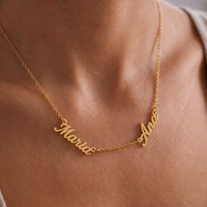 Collar con Nombres Personalizados dorado — 2 nombres en uso