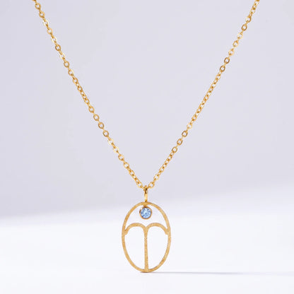 Collar signo del zodíaco con runa Aries