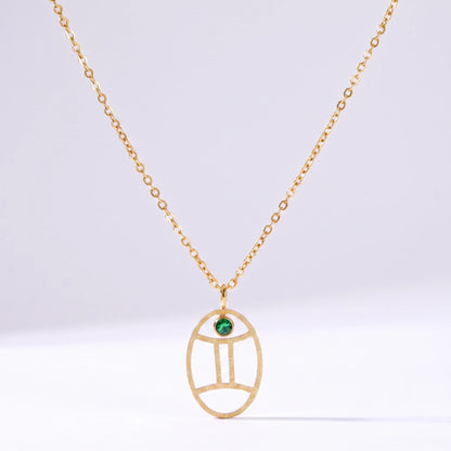 Collar signo del zodíaco con runa Géminis
