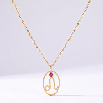 Collar signo del zodíaco con runa Leo