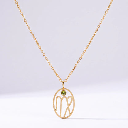 Collar signo del zodíaco con runa Virgo