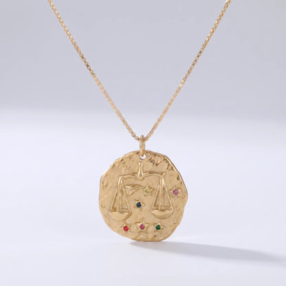 Collar signo rústico Libra
