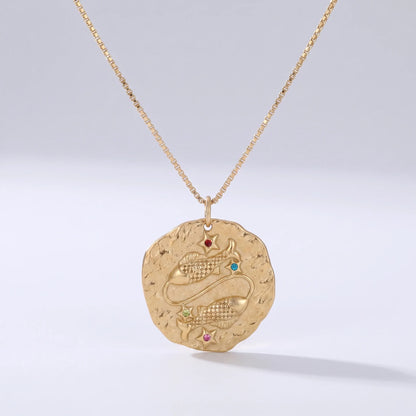 Collar signo rústico Piscis