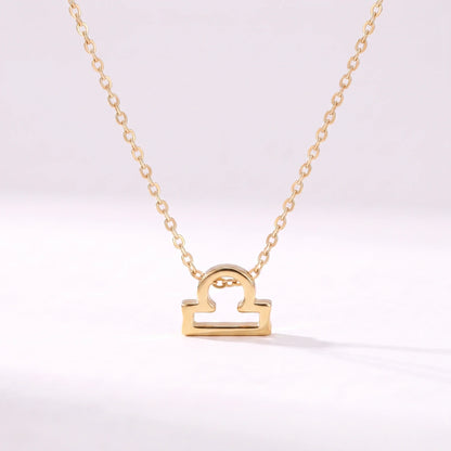 Collar símbolo del zodíaco Libra dorado