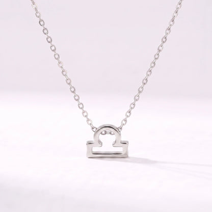 Collar símbolo del zodíaco Libra plateado