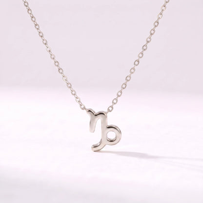 Collar símbolo del zodíaco Capricornio plateado