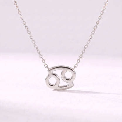Collar símbolo del zodíaco Cáncer plateado