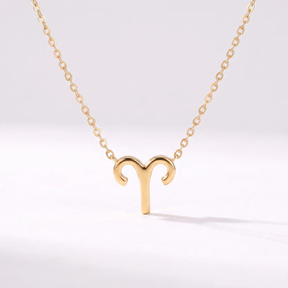 Collar símbolo del zodíaco Aries dorado