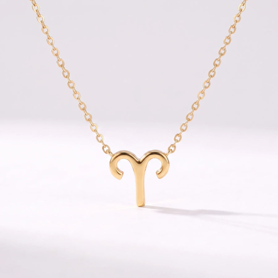 Collar símbolo del zodíaco Aries dorado