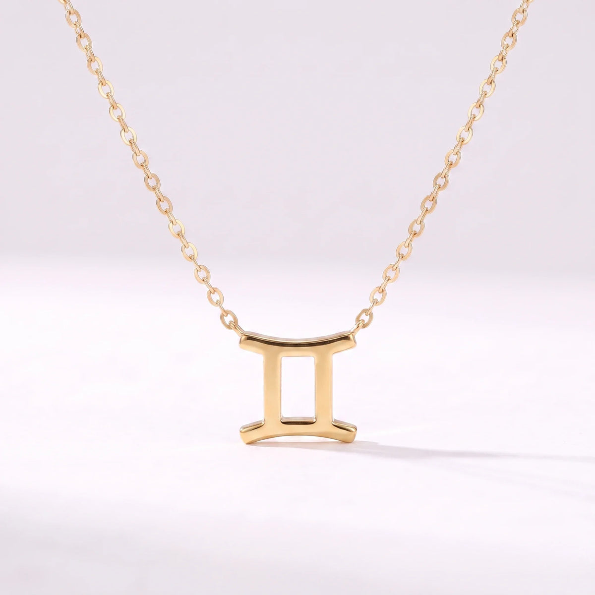 Collar símbolo del zodíaco Géminis dorado