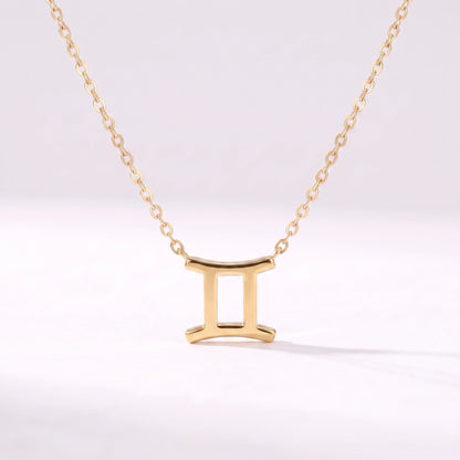 Collar símbolo del zodíaco Géminis dorado