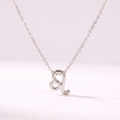 Collar símbolo del zodíaco Leo plateado